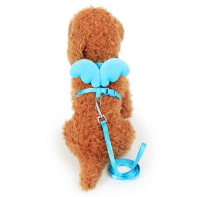 Angel Wing Pet Harness Small Pet Dog Rabbit Cat Chest Set Cute Collar Safety Belt Adjustable Outdoor Walking Leash Rope 6 Color