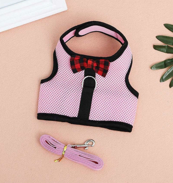 Rabbits Hamster lapin Vest Harness With Leash Bunny Mesh Chest Strap Harnesses Ferret Guinea Small Animals Pet Accessories