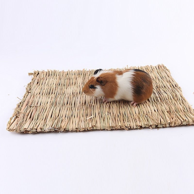 2018 straw mat pet hamster rabbit chewing toy grass preparation pad small animal rat guinea pig pet fun toy