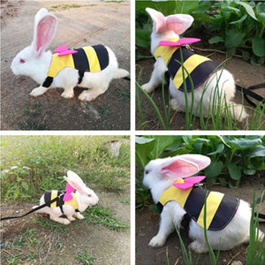 Cute Bee Shape Rabbit Vest Harness Small Pet Hamster Cat Harness Leash Strap